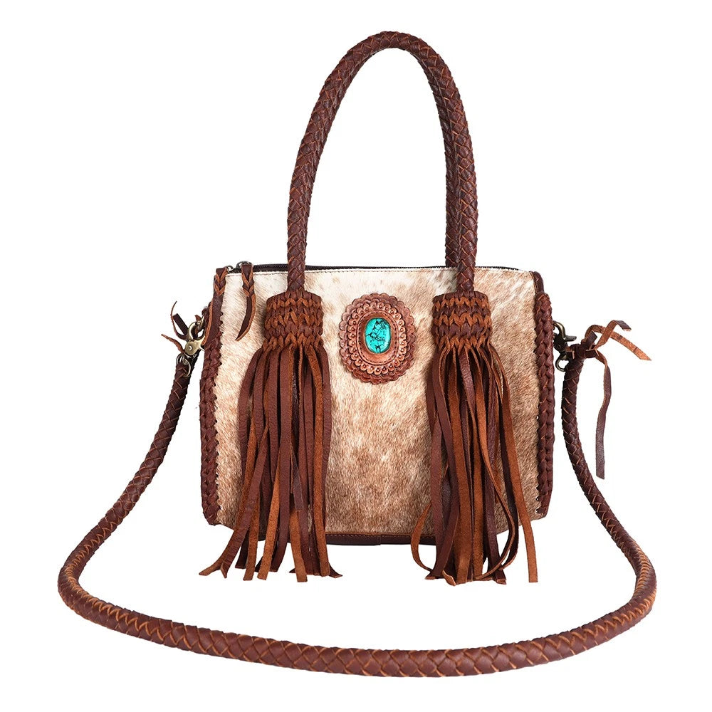 Speedy Hair-On Genuine Leather Women Bag Western Handbag